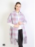 Plush Speckled Checker Scarf W/ Long Fringe